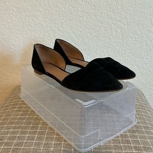 Madewell D’orsay black suede point toe flats